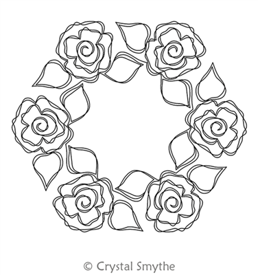 Rosie Posie Wreath | Crystal Smythe | Digitized Quilting Designs